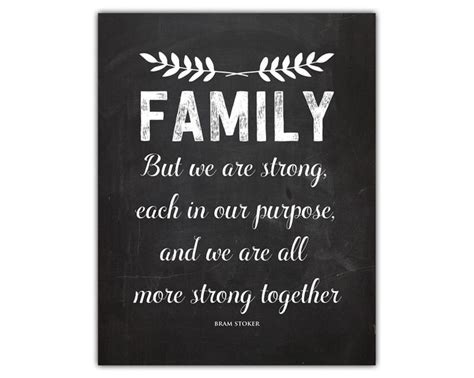 Family quote print - family room decor - family motto - motivational wall decor - chalkboard ...