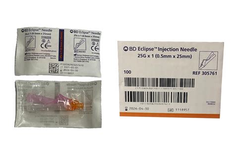 BD Hypodermic Needle Eclipse™ Hinged Safety Needle 25 Gauge 1 Inch ...