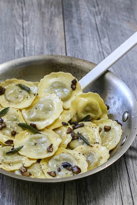 10-Minute Mushroom Ravioli in Brown Butter + Sage Sauce | Killing Thyme