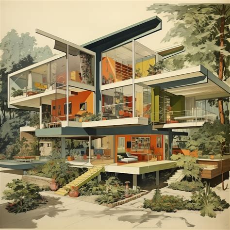 Premium Photo | Retrofuturism Architecture