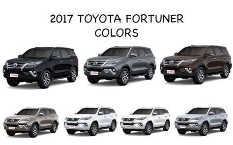 2017 New Toyota Fortuner Colors: Black, Bronze, Brown,Grey, Silver, White - GaadiKey