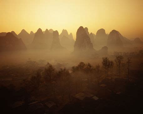 "Sunrise in Mountains Guilin China" Picture art prints and posters by Panoramic Images ...