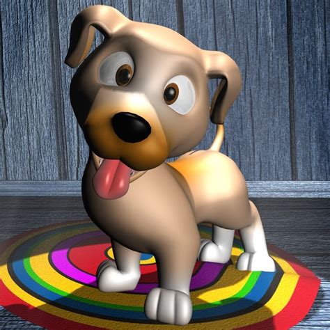 3d cute dog rigged animation model