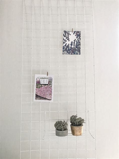 White Wire Wall Grid SHELF CLIPS Mood Board Photo - Etsy