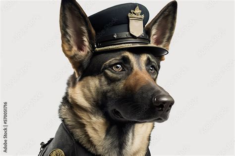 German shepherd dog in police uniform created with Generative AI ...