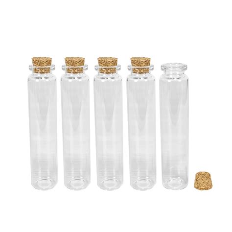 Clear Borosilicate Glass Bottle With Cork 25ml Breakable Glass Bottle Prop Gift Jars Crafts 6pcs ...