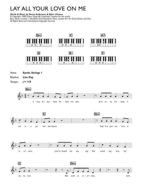 Lay All Your Love On Me | Sheet Music Direct