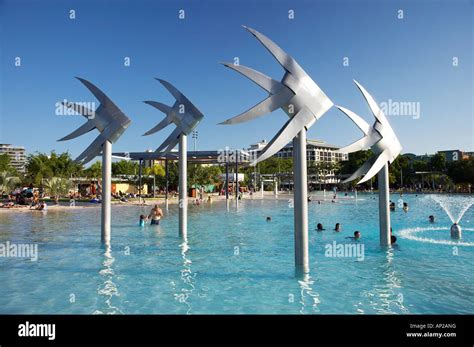 Cairns Esplanade Lagoon Cairns North Queensland Australia Stock Photo ...