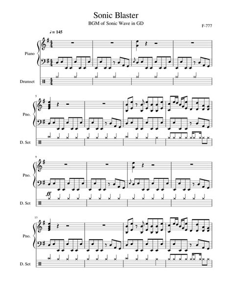 Sonic Blaster Piano Sheet music for Piano, Drum group (Solo ...