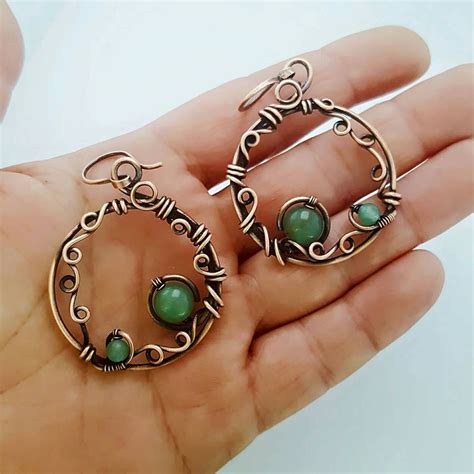 Pin by Оля Сойка /Olha Sojka on wire | Copper wire jewelry, Wire hoop earrings, Handmade wire ...