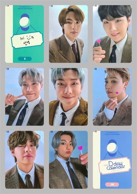 BTS FESTA D-DAY CALENDAR 2021 PHOTOCARD TEMPLATES 4 | Photocard, Bts ...