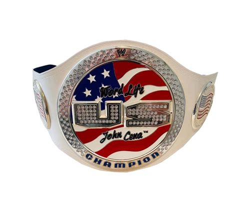 US SPINNER JOHN CENA WRESTLING CHAMPIONSHIP BELT ADULT SIZE WHITE LEATHER STRAP