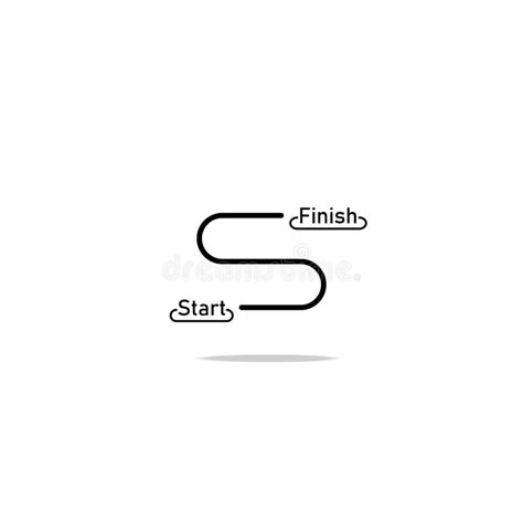 Outline Start and Finish Icon - Point Stock Vector - Illustration of drive, outline: 182469636