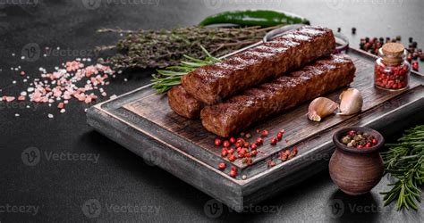 Fresh tasty kebab grilled with spices and herbs 2975440 Stock Photo at ...