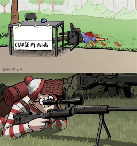 Waldo shooting man Blank Template - Imgflip