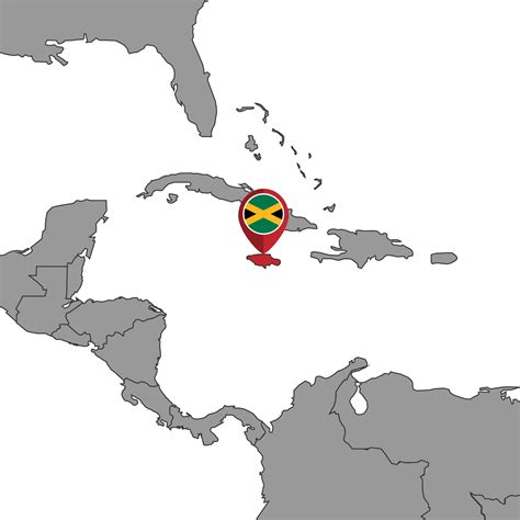 Pin map with Jamaica flag on world map. Vector illustration. 14393090 ...