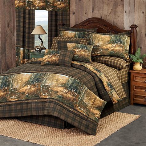 Wildlife Comforter Bedding Set Whitetail Deer Birch Trees