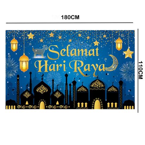 2023 Hari Raya Backdrop180cmx110cm Printed with SELAMAT HARI RAYA Ramadan Celebration, Hobbies ...