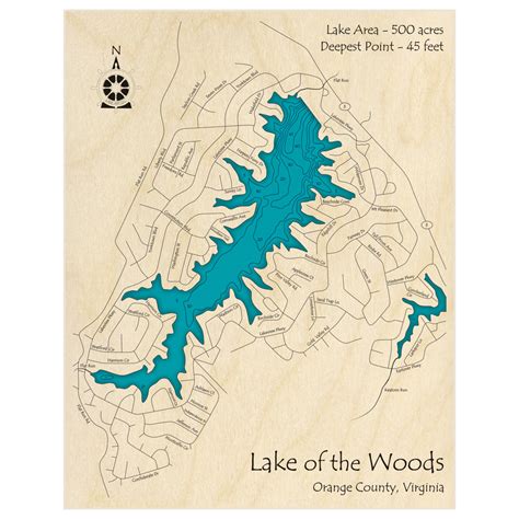 Lake of the Woods 3D Custom Wood Map – Lake Art LLC