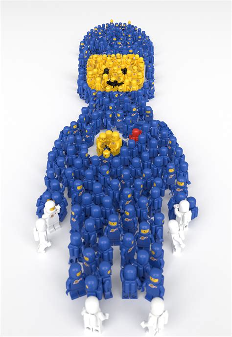 LEGO Builder Creates a Spaceman Minifig From Tons of Smaller LEGO Spaceman Minifigs