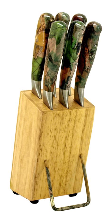 6 pc. Steak Knife Set with Block Holder - Camo