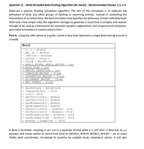 Question 1) - Multi-threaded Boid Flocking Algorithm | Chegg.com