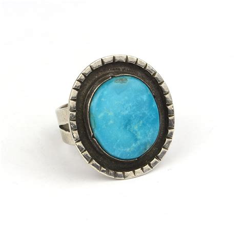 Vintage Ring Vintage Turquoise and Sterling Silver Ring - Etsy