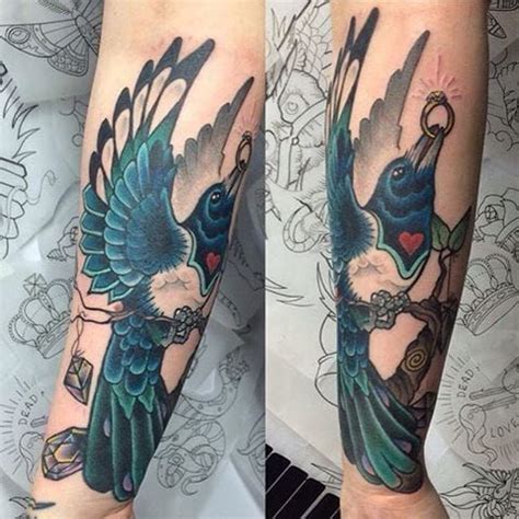 Magpie Tattoo by El Jonez | Magpie tattoo, Tattoos, Traditional tattoo inspiration