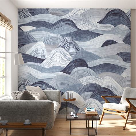 Watercolor Waves Wallpaper - Buy Online | Happywall