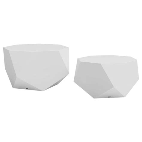 Outdoor Coffee Table Set of 2 Pieces in White Resin For Sale at 1stDibs | resin outdoor side ...