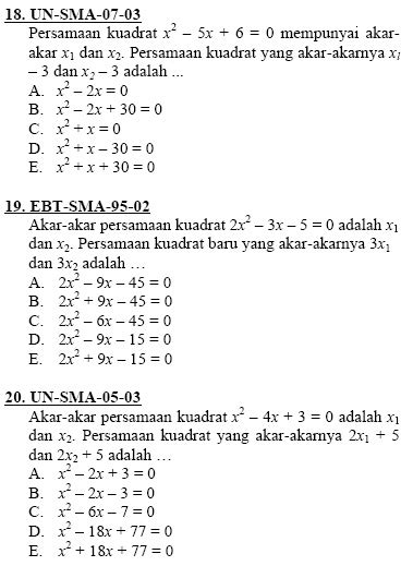 Contoh Soal Persamaan Kuadrat Kelas 9 - Homecare24