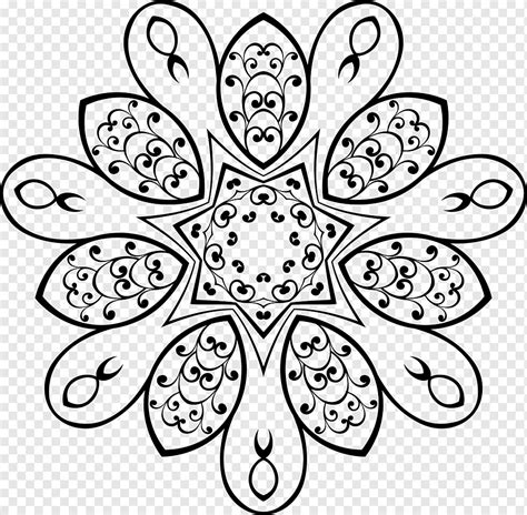 Flower Floral design Art, batik, white, monochrome, symmetry png | PNGWing