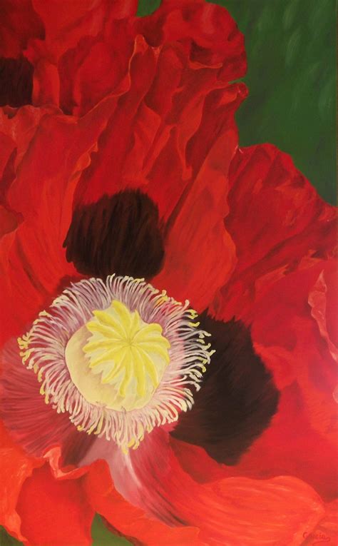 Poppy Oil Painting Flower Painting Poppy Red Flower - Etsy