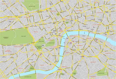 Central London map - royalty free, editable vector map - Maproom