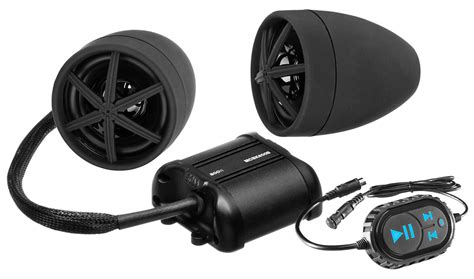 BOSS MCBK600B 800w ATV/Motorcycle Bluetooth Handlebar Speakers+Amplifier - Black | eBay