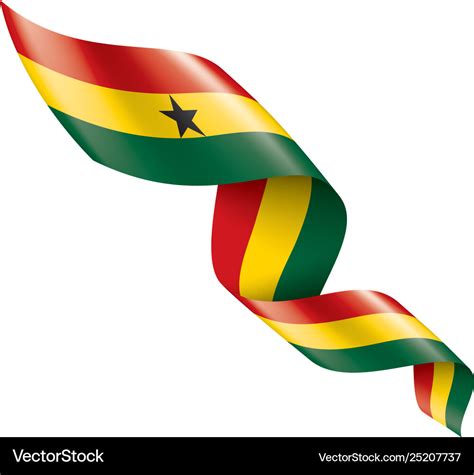 Ghana flag on a white Royalty Free Vector Image