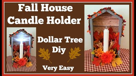 Fall House Candle Holder Diy 🍂 Using mostly Dollar Tree Items - YouTube