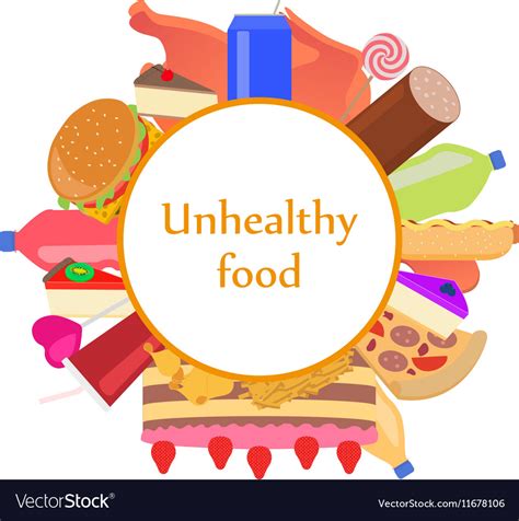 Mark sticker sign icon of unhealthy food Vector Image