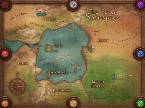 Fan Art the Seven Satrapies Map From lightbringer by Brent Weeks Fantasy DIGITAL Download 300dpi ...