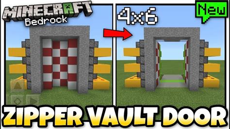 Minecraft - 4x6 ZIPPER VAULT DOOR ( Automatic )[ Tutorial ] MCPE / Xbox... | Minecraft designs ...