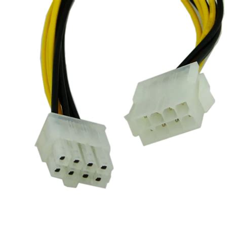 5pcies/lot White color 8 pin ATX 12V CPU EPS P4 Power Extension 20cm ...