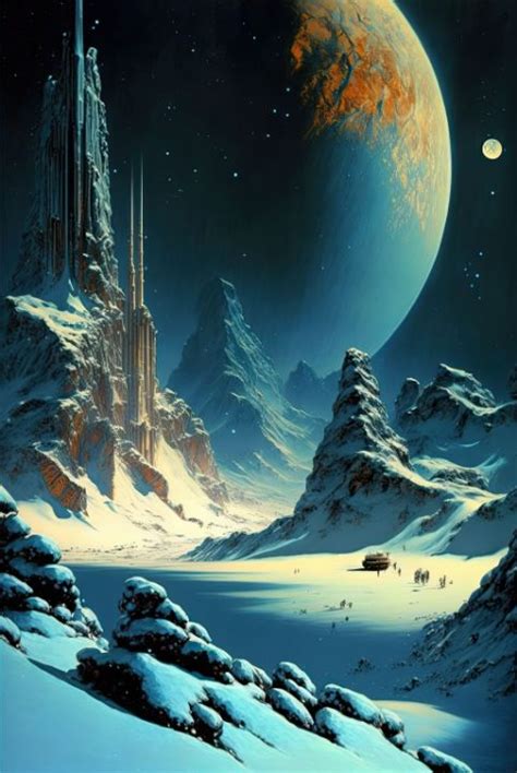 Snow Planet - Classic Sci-Fi Art 70s - Futuristic Fine Art - Paintings ...