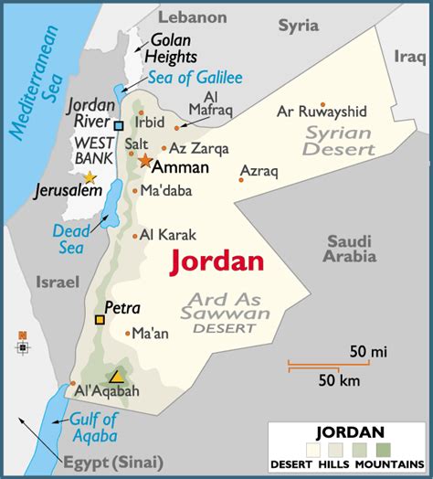 Jordan Map Detailed