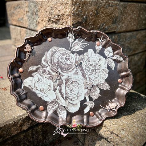 Painted Silver Tray in 2024 | Silver trays, Decoupage tray, Silver platters