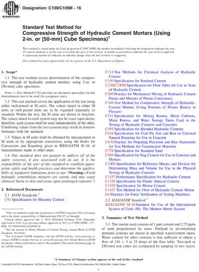 ASTM C109/C109M-16 - Standard Test Method for Compressive Strength of ...