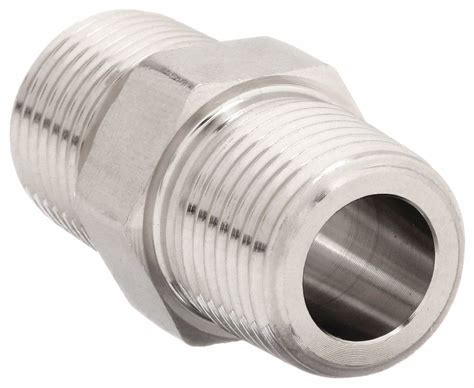 1/2 in x 1/2 in Fitting Size, Male x Male, Hydraulic Hose Adapter - 52JF62|1/2 FF-SS - Grainger