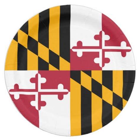 Maryland State Flag Festive Design Paper Plates | Zazzle | State flags ...