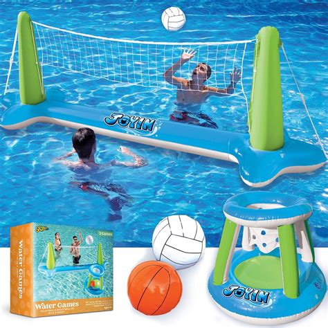 Syncfun Inflatable Pool Float Game Set with Inflatable Volleyball Net ...