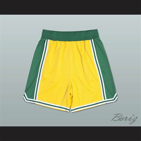 Yellow Green and White Basketball Shorts