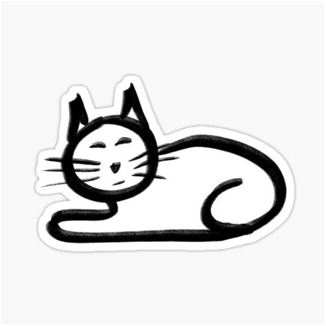 "Single Stick Figure Cat" Sticker for Sale by welshdesigns | Redbubble